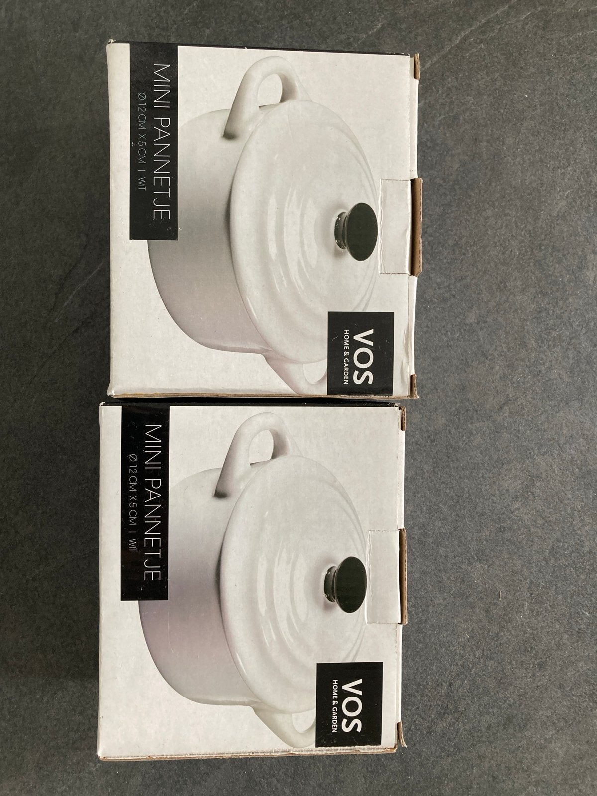 Mini pannetjes Vos Home & Garden - Wit (2 stuks), Huis en Inrichting, Keuken | Potten en Pannen, Ophalen of Verzenden, Nieuw, Overige materialen