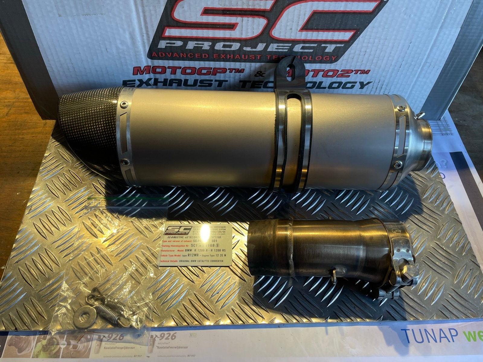 SC Project uitlaat compleet BMW R1200RS/R1200R, Motoren, Onderdelen | Overige, Ophalen, Gebruikt