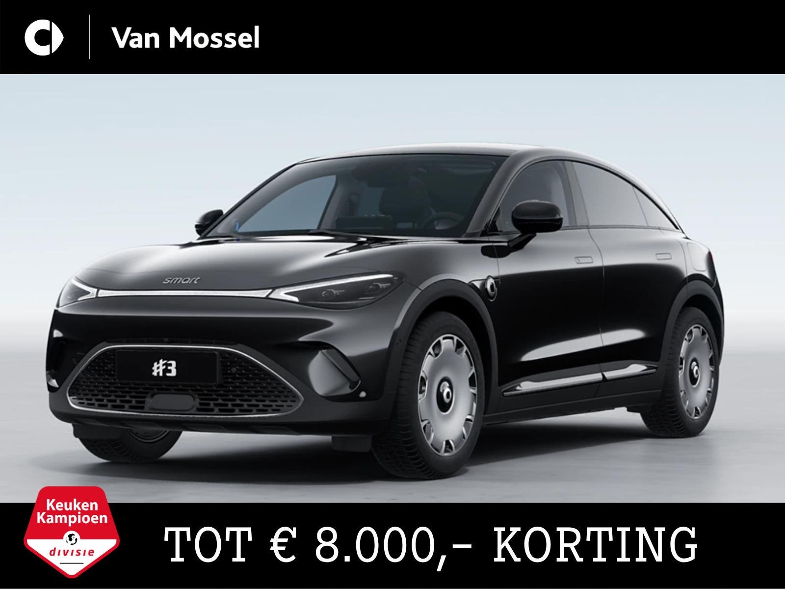 smart #3 Premium / Stoelverwarming / 19'' Flux - 245/45 R19, Auto's, Automaat, Zwart, Zwart, Nieuw