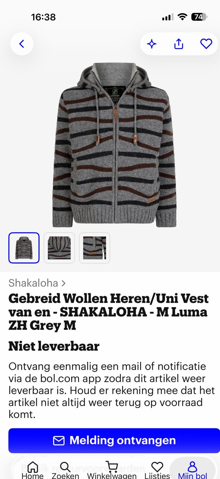 Shakaloha vest Luna ZH Grey maat M nieuw., Ophalen of Verzenden, Nieuw, Maat 48/50 (M), Grijs