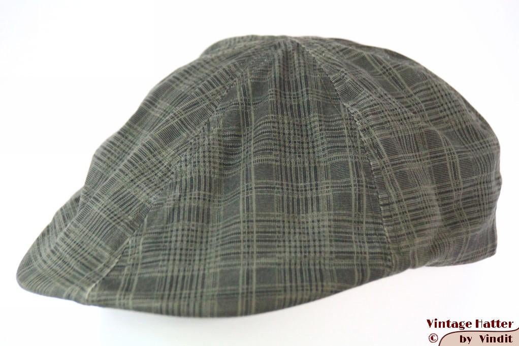Vintage flatcap platte pet Panelenpet groen katoen 58-59, Ophalen of Verzenden, Gedragen, 58 of 59 cm (L, 7¼ of ⅜ inch), Pet