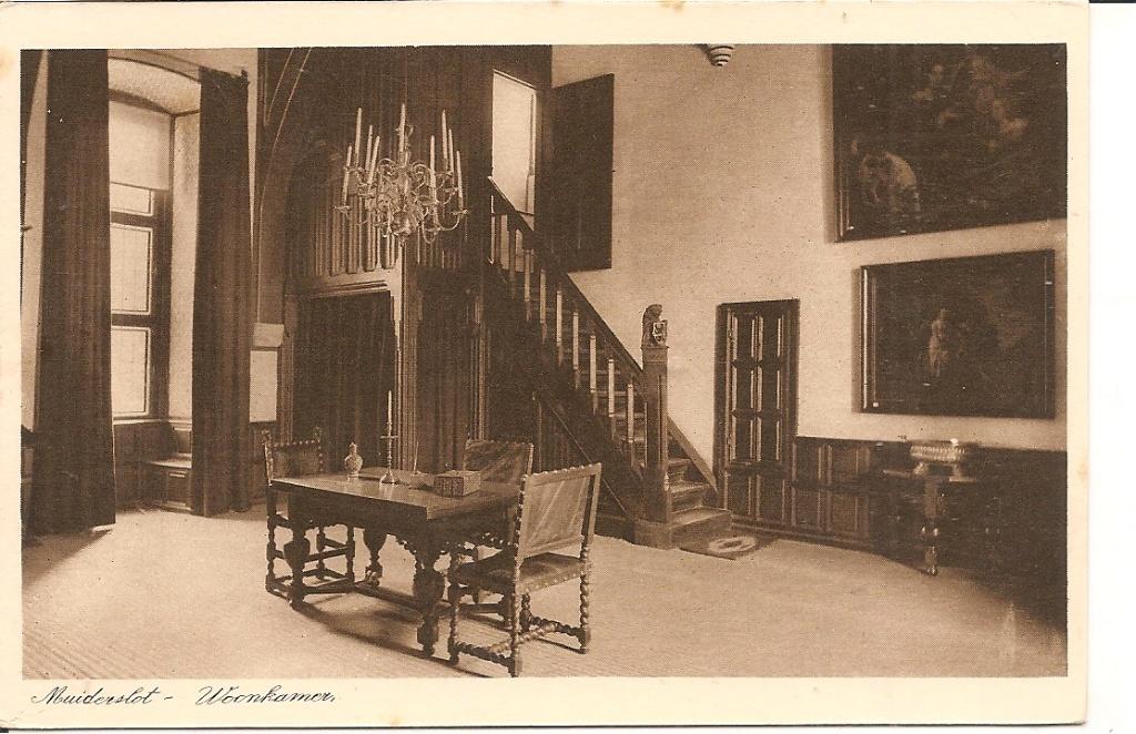 Muiderslot  Woonkamer   Muiden., Ophalen of Verzenden, 1920 tot 1940, Ongelopen, Noord-Holland