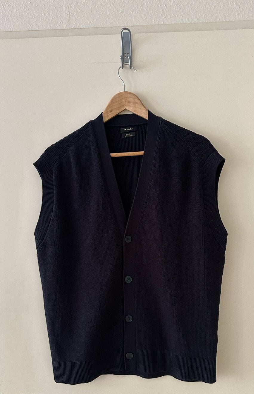 Massimo Dutti Mouwloos Vest - Maat M, Ophalen of Verzenden, Zo goed als nieuw, Maat 48/50 (M), Blauw