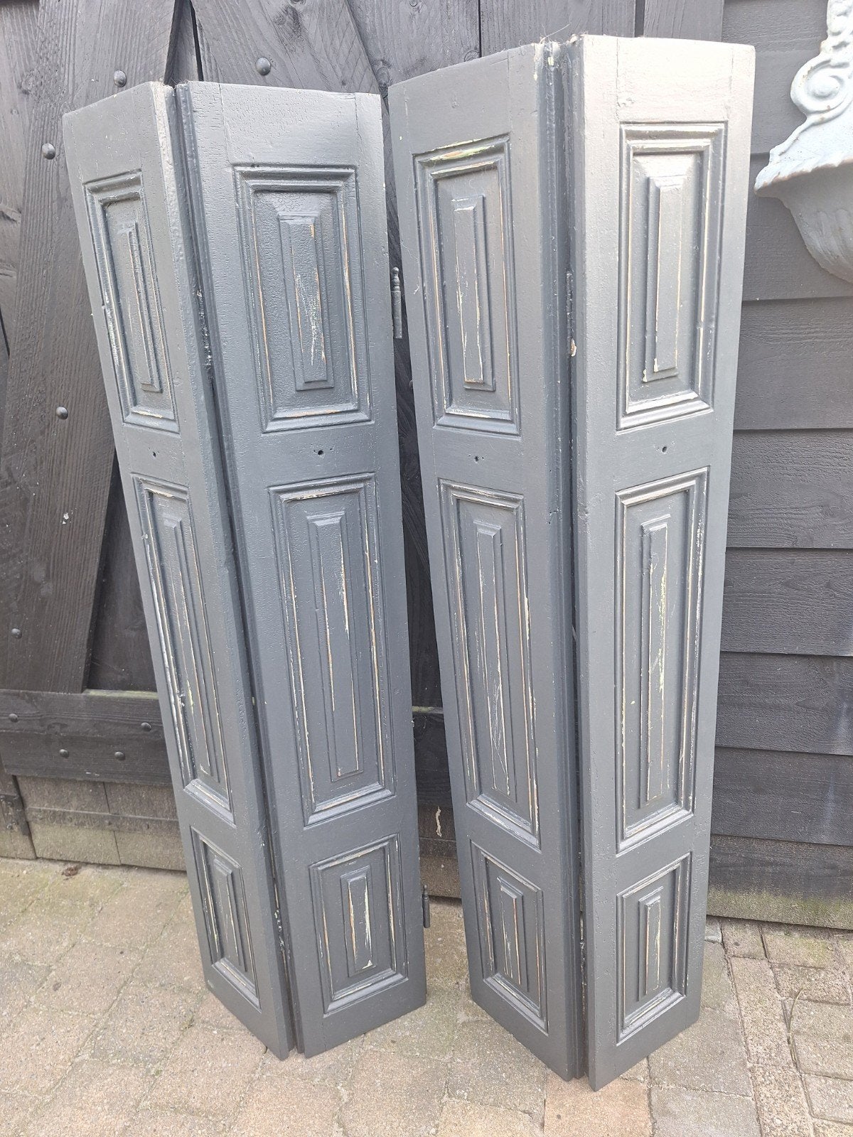 Antieke houten luiken - set van 2, Ophalen, Gebruikt, Minder dan 80 cm, Overige typen