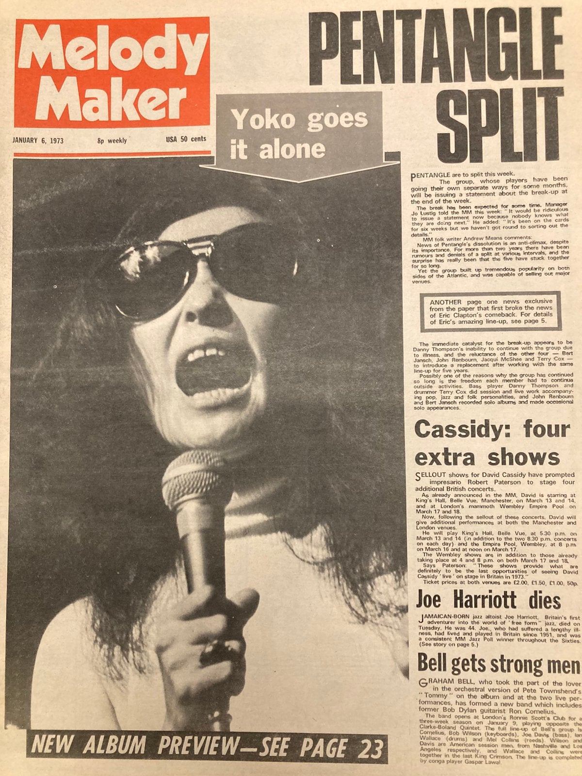 MELODY MAKER 1973 KING CRIMSON Steve Winwood LED ZEPPELIN, Ophalen of Verzenden, Gelezen, Muziek, Film of Tv
