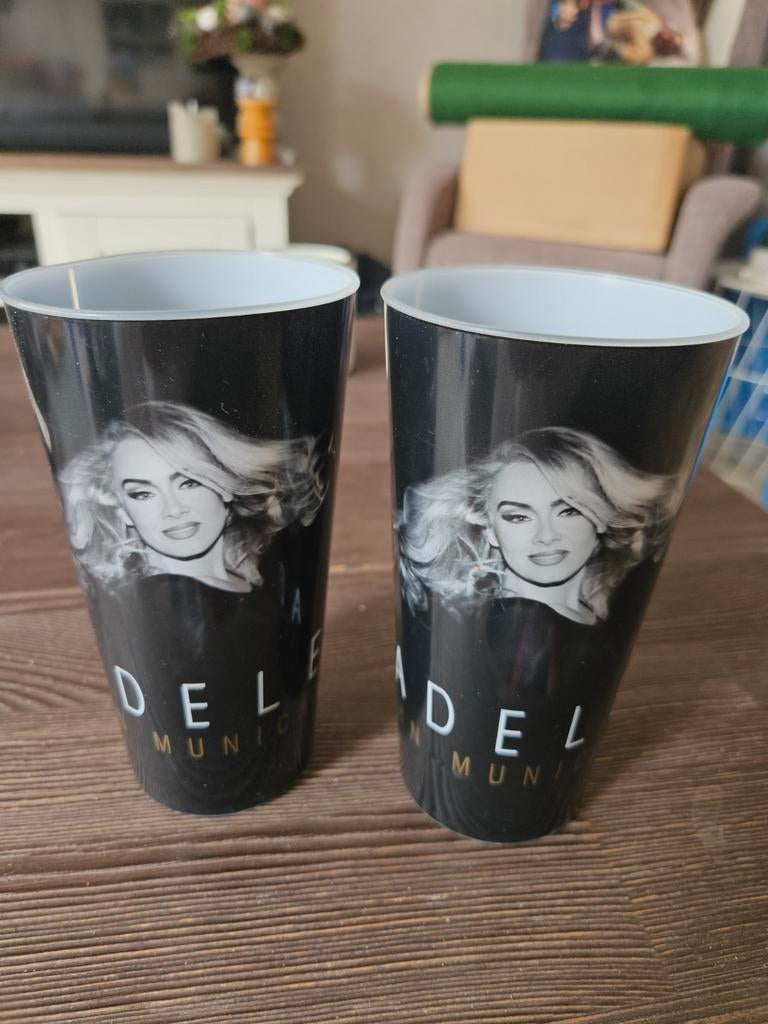 Adele München concert  bekers (set van 2), Ophalen of Verzenden, Zo goed als nieuw