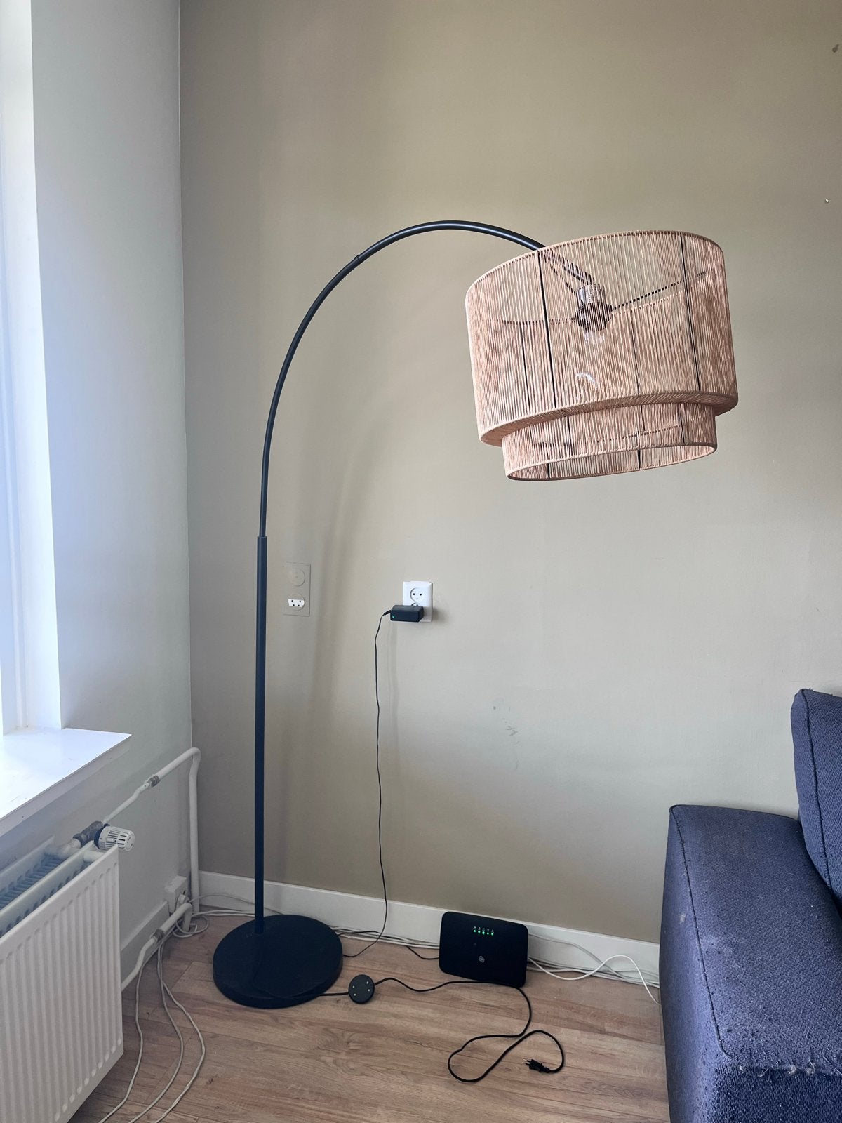 Kwantum Vloerlamp Cilen Zwart Bruin - Zo goed als nieuw, Ophalen, E27 (groot), Zo goed als nieuw, Metaal