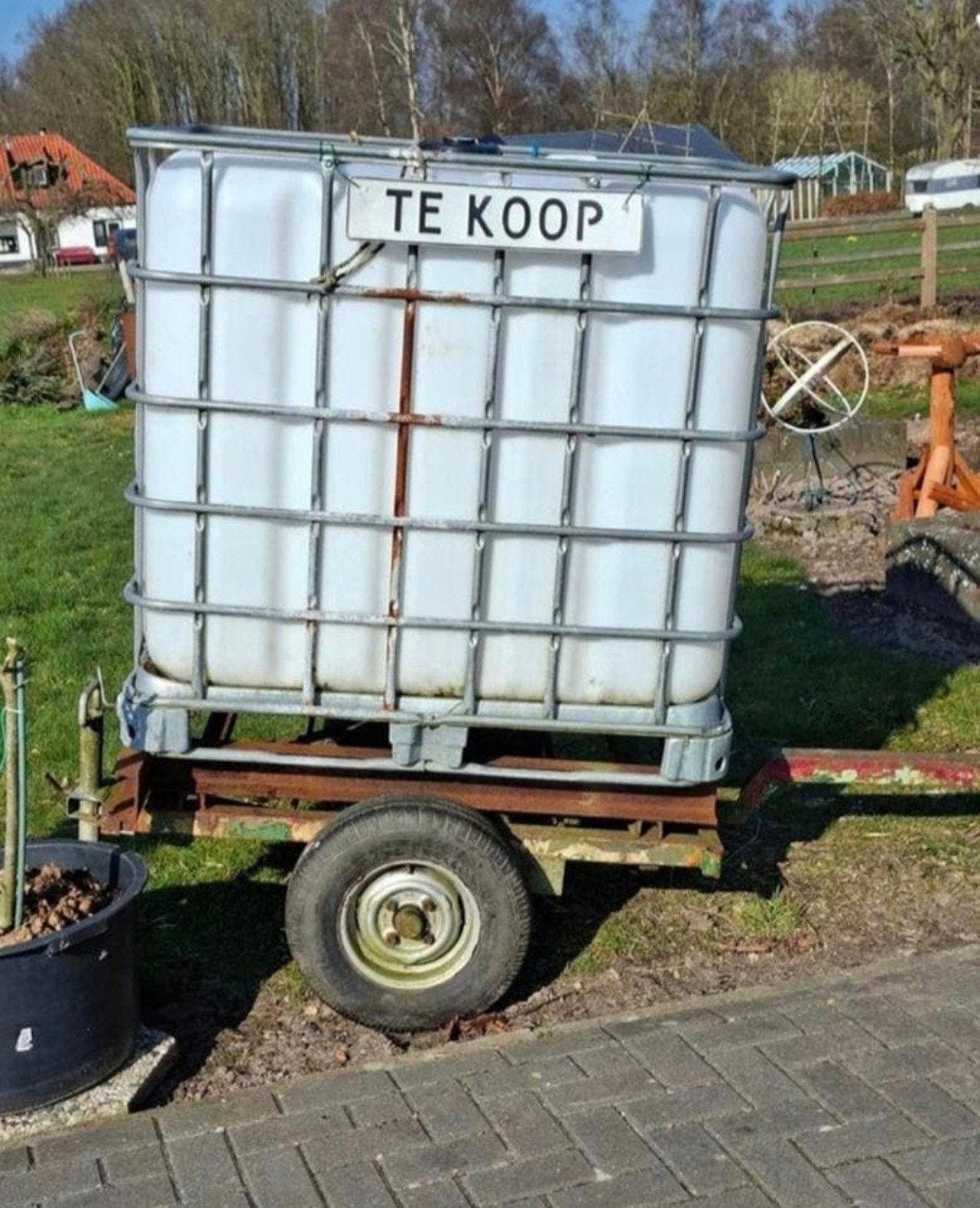 Aanhanger Weide Watervoorziening 1000LTank Nieuwe Banden