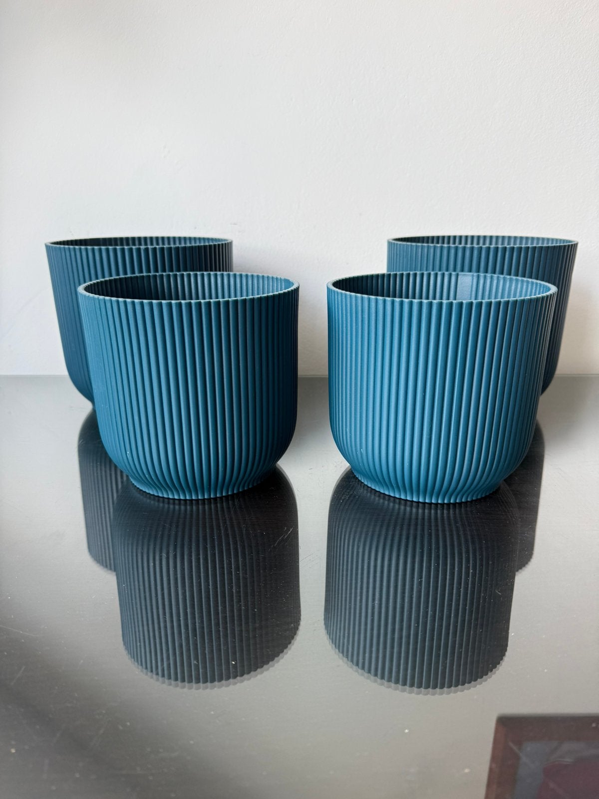 Vier Elho Vibes Fold blauw plantenpot bloempot, Kunststof, Rond, Ophalen of Verzenden, Zo goed als nieuw