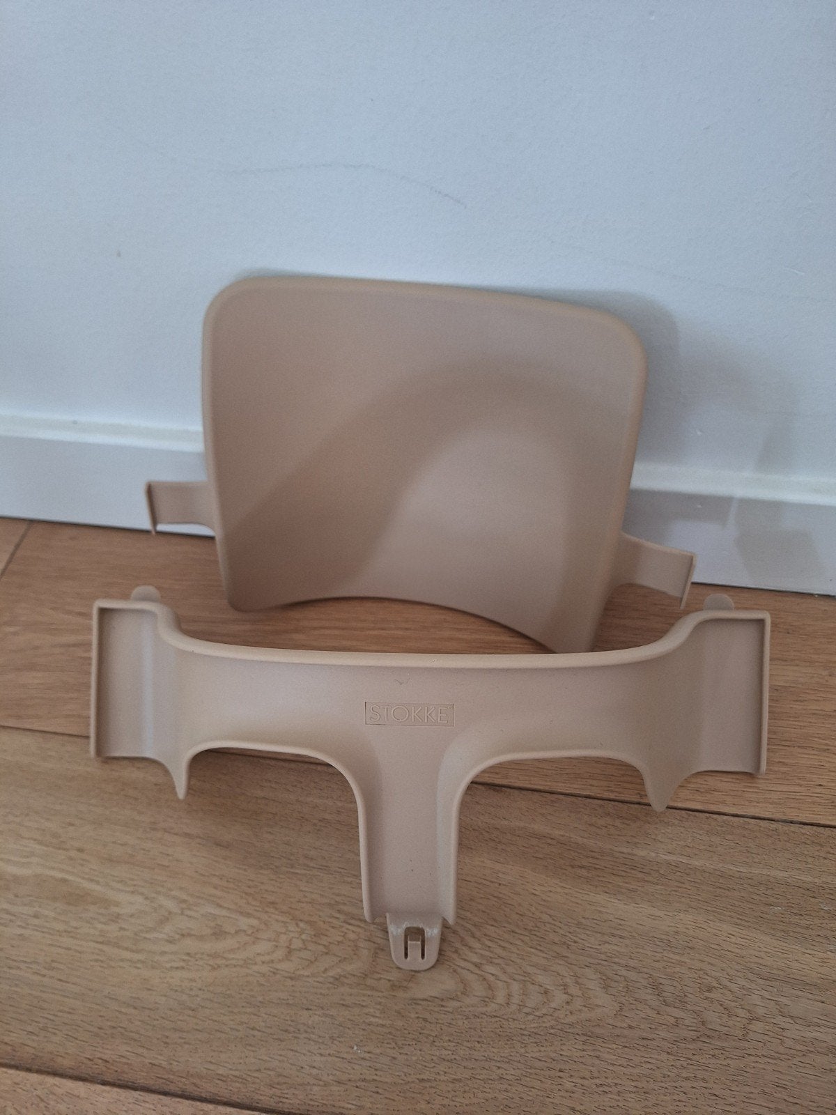Stokke Tripp Trapp Babyset V3 Beige met Kussentjes, Ophalen of Verzenden, Gebruikt, Meegroeistoel, Stoelverkleiner