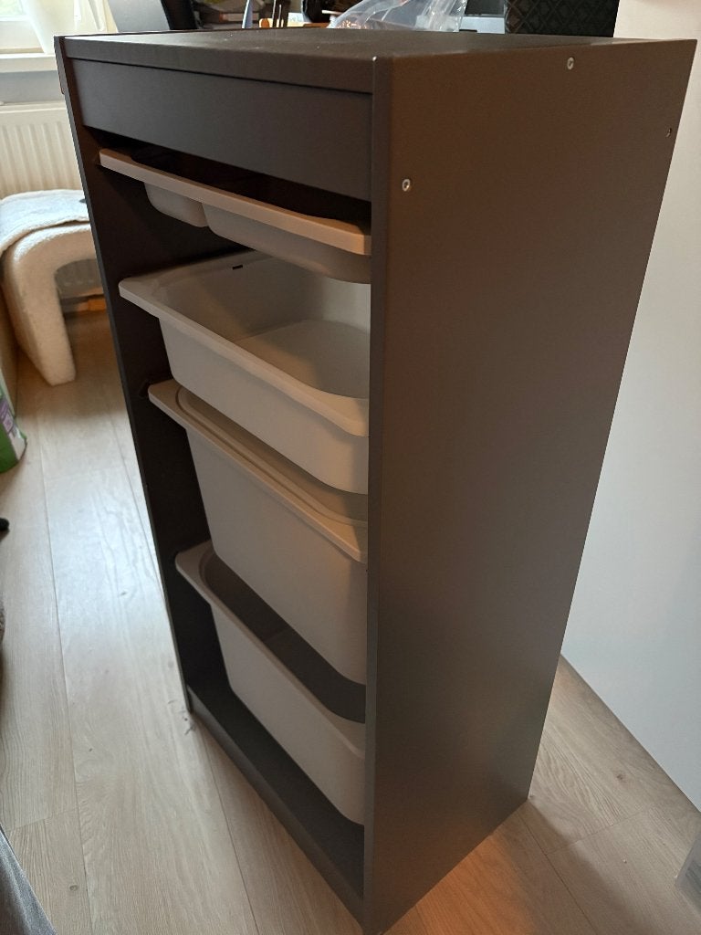 IKEA trofast ladekast grijs, Huis en Inrichting, Ophalen, 5 laden of meer, 50 tot 100 cm, Zo goed als nieuw