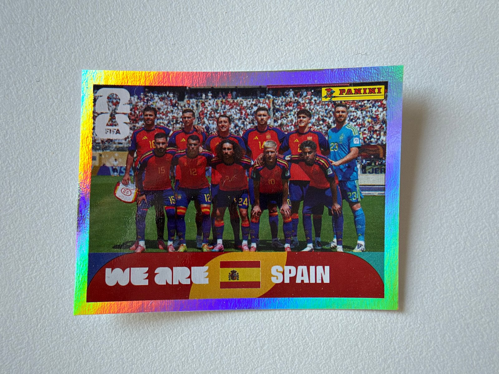 Panini World Cup 2026 Elftalfoto Spanje ZEER ZELDZAAM, Verzamelen, Ophalen of Verzenden, Nieuw, Buitenlandse clubs, Poster, Plaatje of Sticker