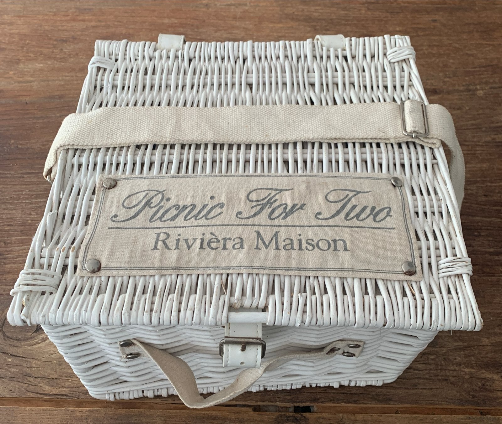Riviera Maison Picknickmand 'Picnic For Two' - Zo goed als n, Ophalen, Zo goed als nieuw