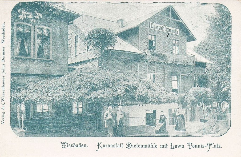 703-165-021 Wiesbaden Kuranstalt Dietenmühle mit Lawn Tenn, Verzenden, Voor 1920, Duitsland
