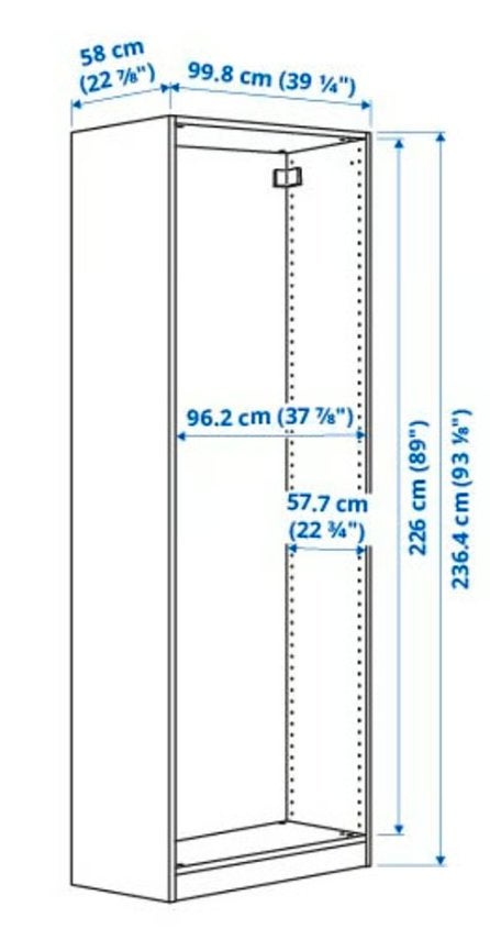 Foto 3 van 2x Pax kasten, Inclusief 12 planken (1m breed x 2,36m hoog)