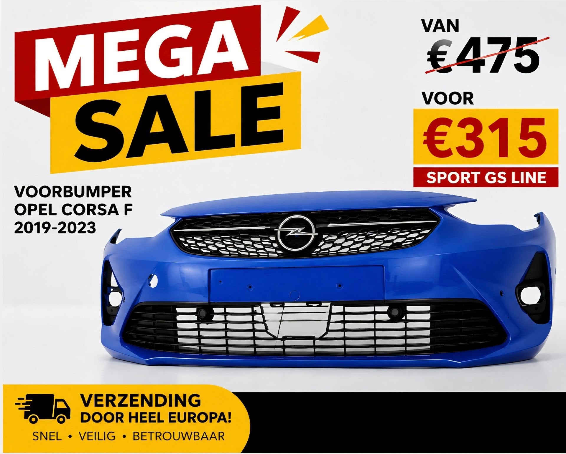 Voorbumper Opel Corsa F GS LINE ORIGINEEL 9830340080 bj.2019, Gebruikt, -, Voor, Opel