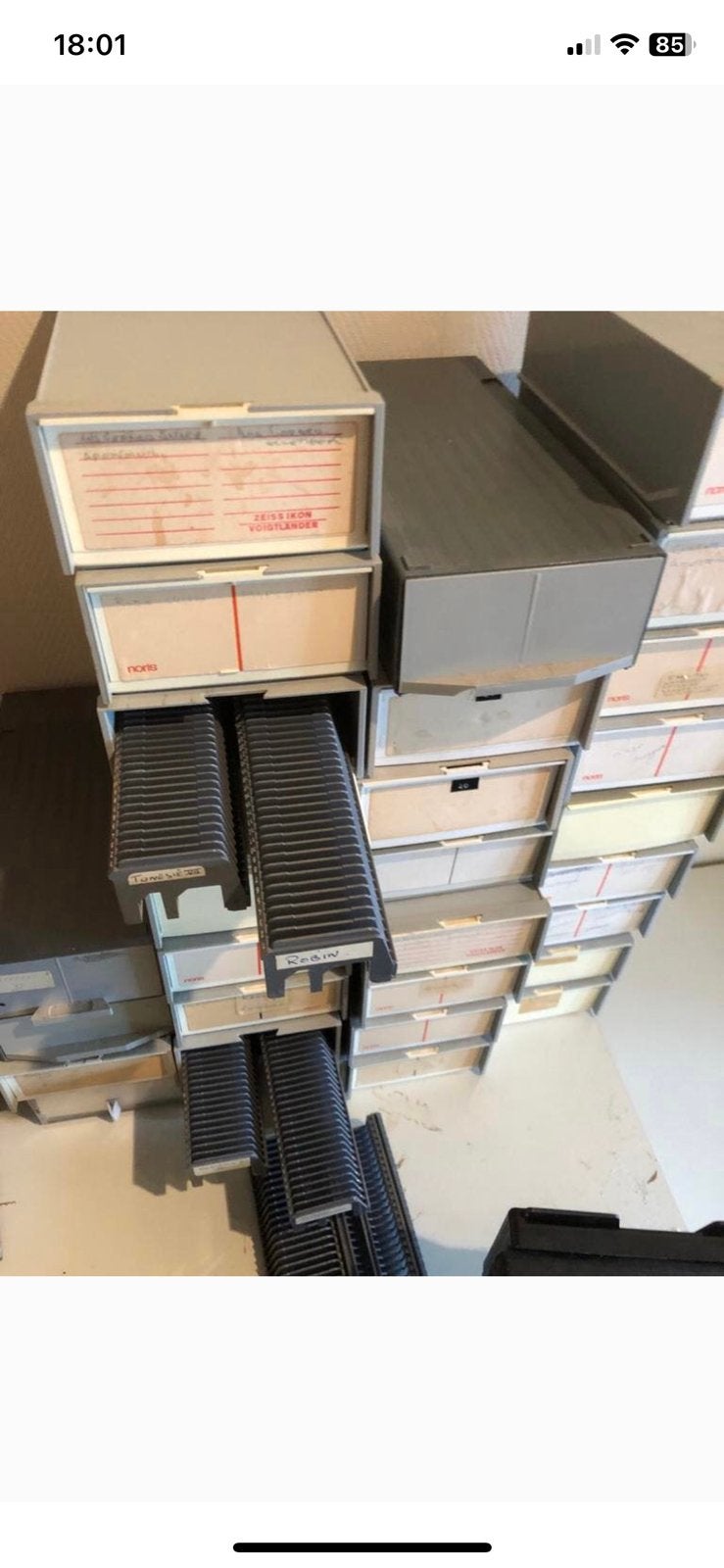 Diaprojectors en opbergdozen met slee, Ophalen of Verzenden, Gebruikt