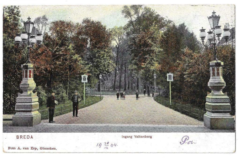 AK Breda - Ingang Valkenberg 1900, Ophalen of Verzenden, Voor 1920, Gelopen, Noord-Brabant