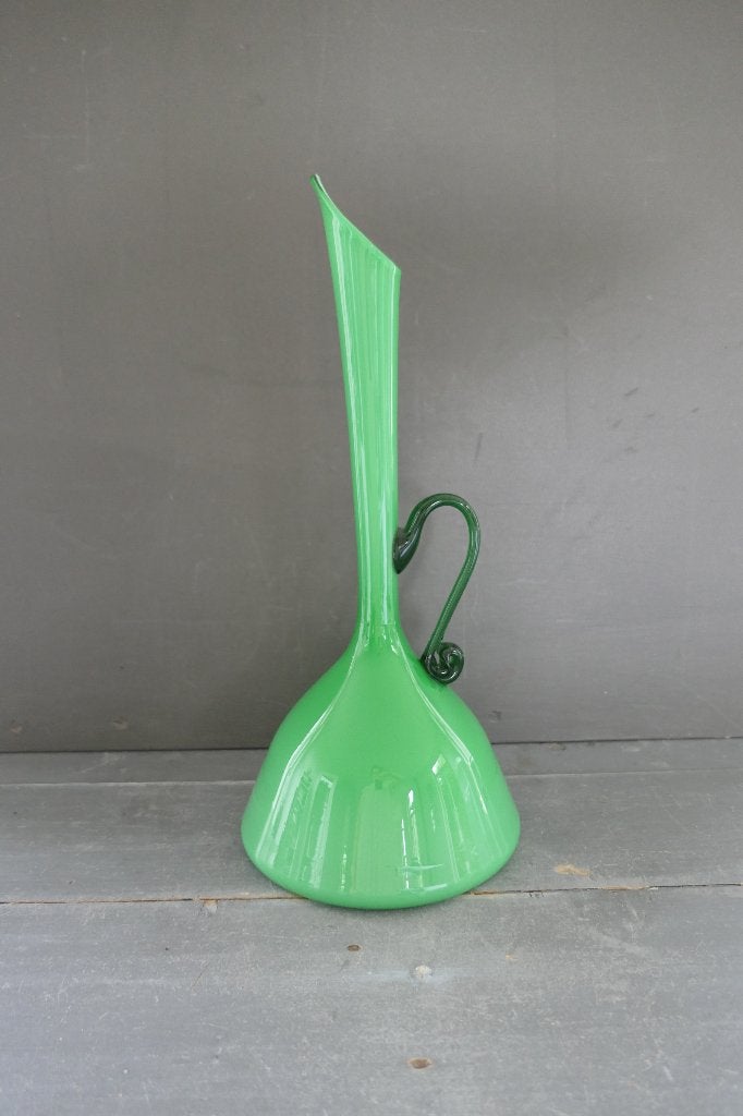 Vintage Italiaanse Empoli vaas glas groen, Verzenden