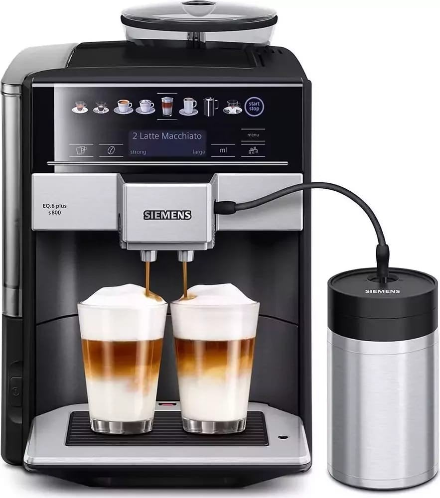 Siemens EQ6 Plus S800 volautomatische espressomachine, Koffiemachine, Zo goed als nieuw, Afneembaar waterreservoir, Koffiebonen
