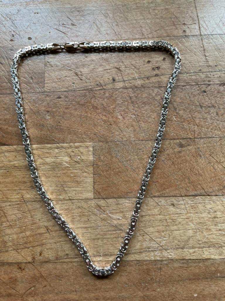 zilveren koningsketting, Sieraden, Tassen en Uiterlijk, Kettingen, Ophalen of Verzenden, Nieuw, Zilver, Zilver