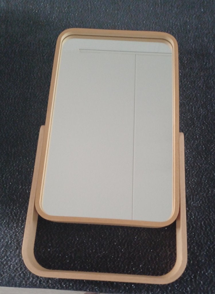 Blank houten spiegel staand of hangend, Ophalen, Minder dan 50 cm, Zo goed als nieuw, Minder dan 100 cm