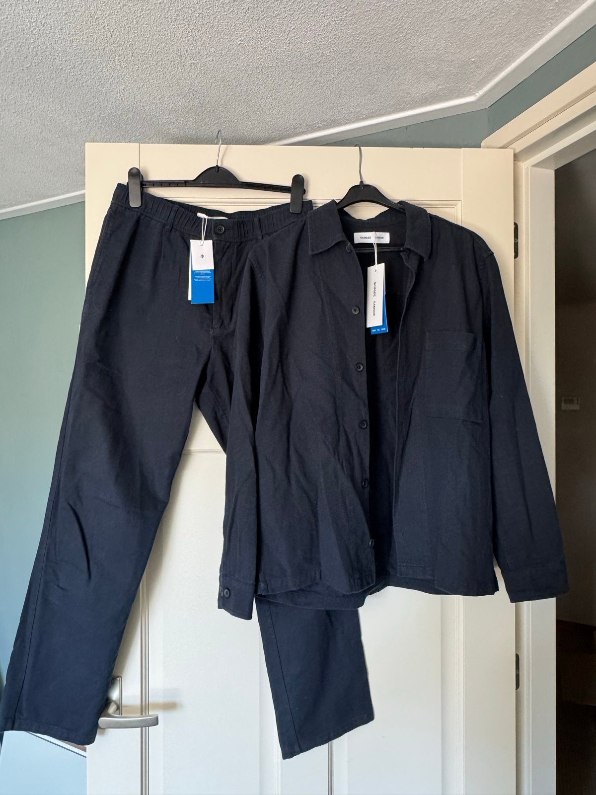 Samsøe Samsøe Overshirt & Pantalon Matching Set Maat M, Ophalen of Verzenden, Nieuw, Maat 48/50 (M), Blauw