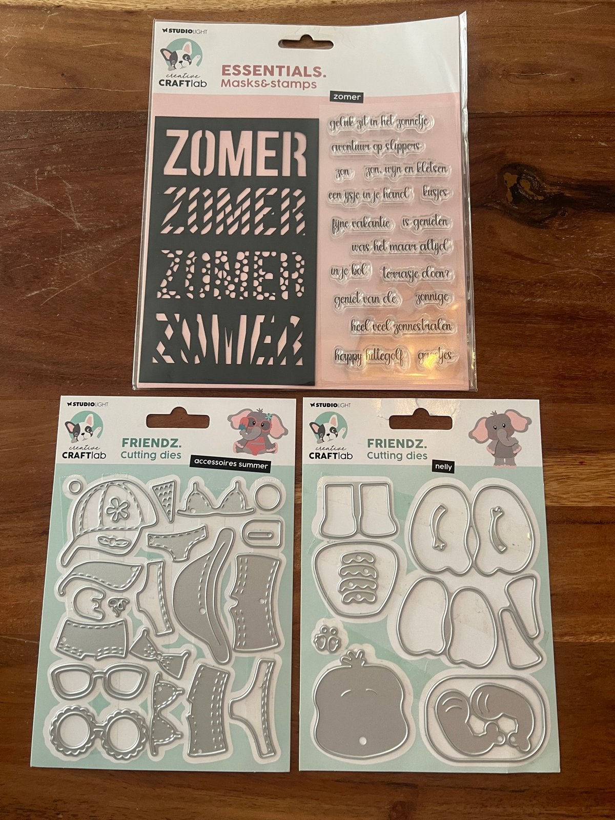 Studio Light Zomer - set met mask, stempels en snijmallen, Dieren, Meerkleurig, Zo goed als nieuw, Overige merken
