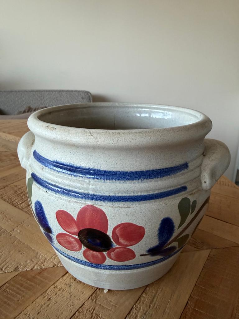 Vintage aardewerk bloempot Knodgen, Ophalen of Verzenden