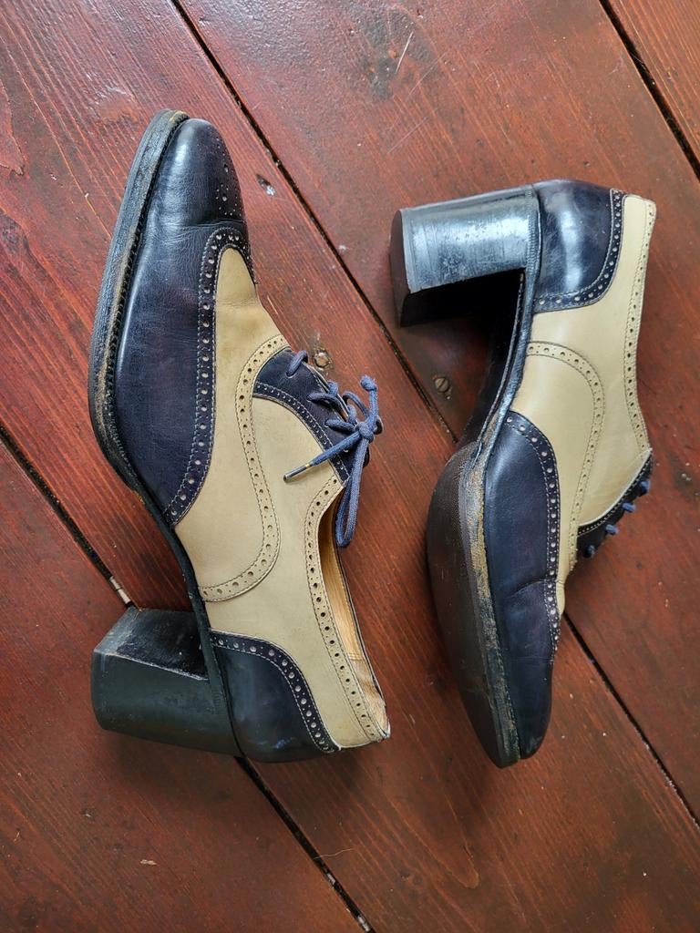 Haute Couture schoenen van Ted Lapidus jaren 50 - 60 maat 39, Blauw, Ophalen of Verzenden, Zo goed als nieuw, Ted lapidus