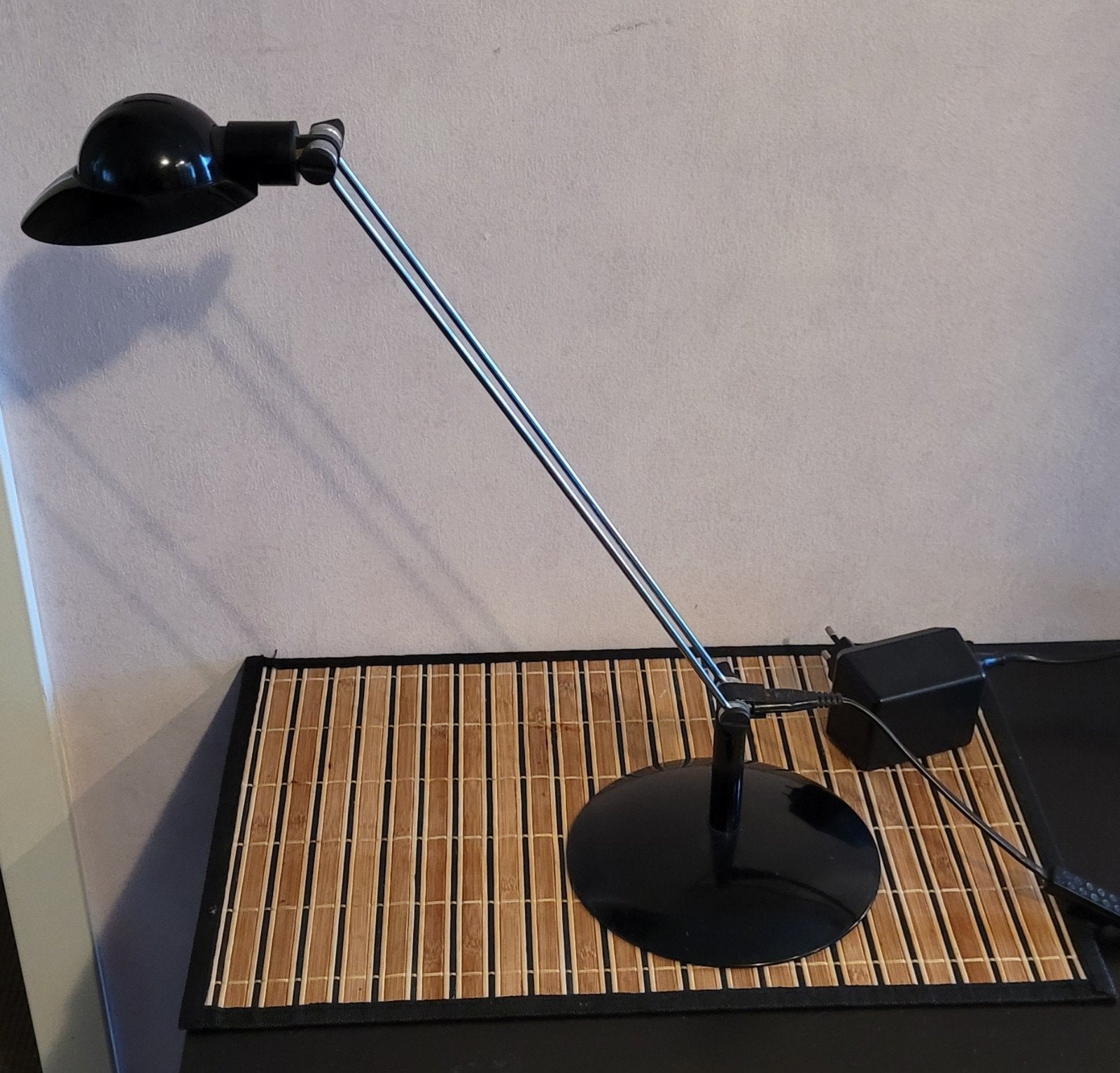 Vintage Massive bureaulamp/tafellamp - zwart, verstelbaar, Bureaulamp, Gebruikt, Overige merken, Ophalen of Verzenden