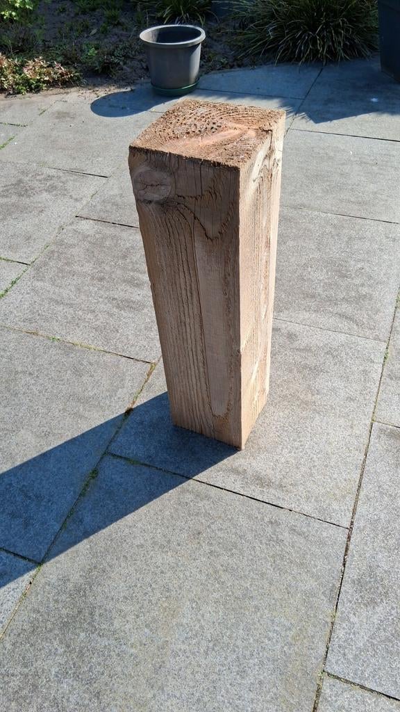 Massief houten zuil - Decoratief of als bijzettafel, Ophalen, Hout, Gebruikt, Landelijk