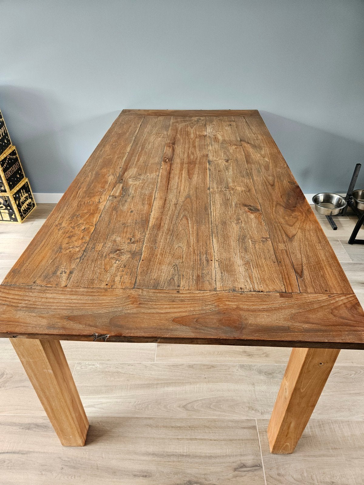 Massief Teak Eettafel (200x100x79,5cm), Huis en Inrichting, Tafels | Eettafels, Ophalen, Gebruikt, 100 tot 150 cm, Teakhout