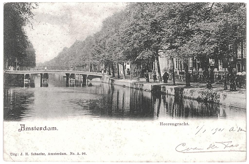 700051 Amsterdam 1901 Heerengracht Gelopen met postzegel