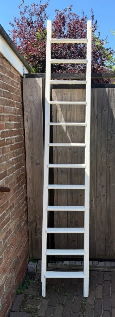 houten ladder (wit), Ophalen, Gebruikt, Ladder, 2 tot 4 meter