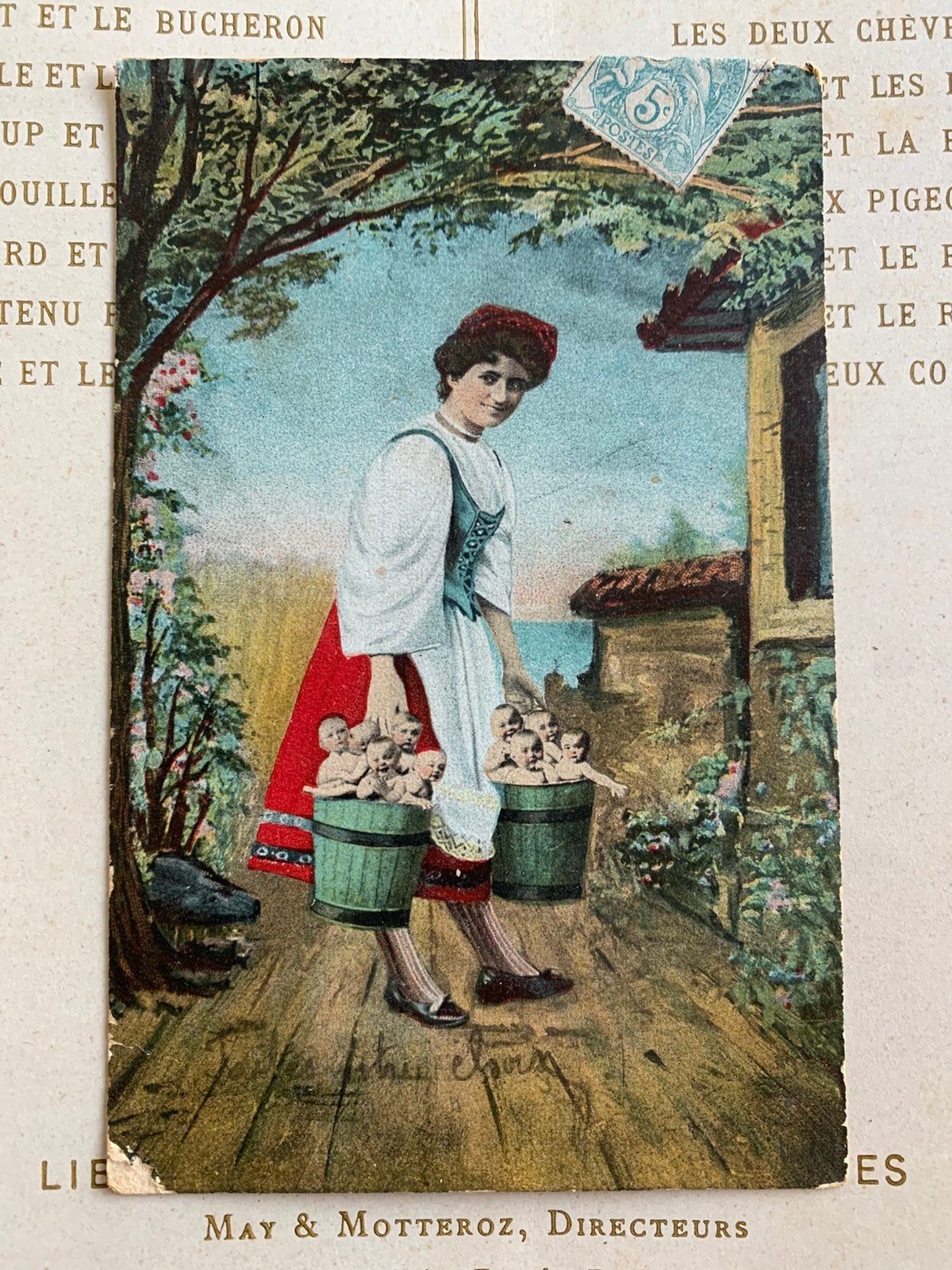 1906 Twee emmertjes baby’s halen (BA), Verzamelen, Ansichtkaarten | Themakaarten, Ophalen of Verzenden, Voor 1920, Gelopen, Kinderen
