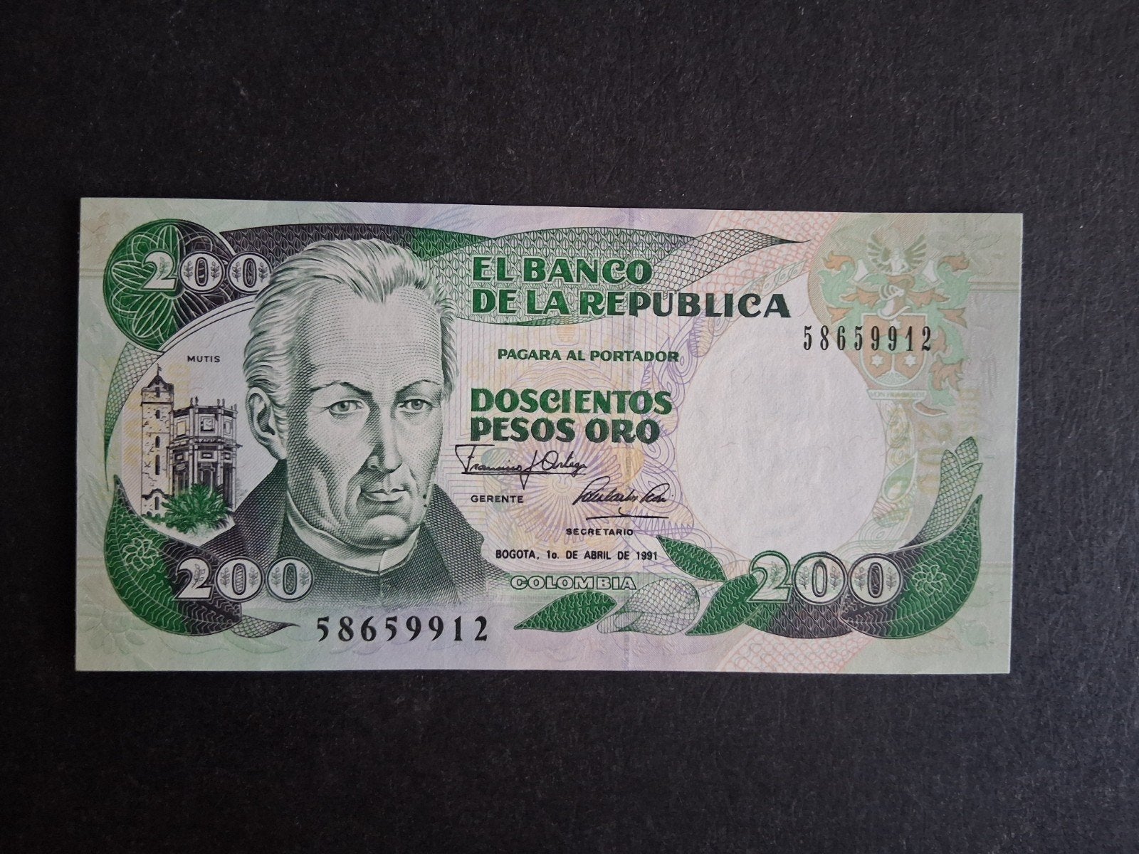 200 pesos Colombia unc 1991, Ophalen of Verzenden, Zuid-Amerika, Los biljet