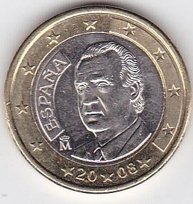 1 euro 2008, 2009, 2010, 2011 Spanje, Ophalen of Verzenden, Spanje, 1 euro, Losse munt