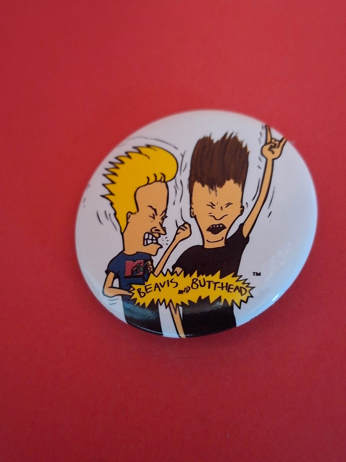 Button BEAVIS EN BUTTHEAD, Verzamelen, Ophalen of Verzenden, Zo goed als nieuw, Overige onderwerpen