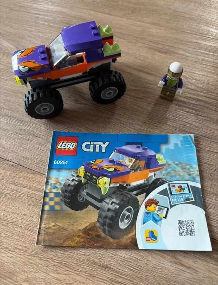 Lego City 60251 Monstertruck met Minifiguur en Boekje, Lego, Ophalen of Verzenden, Compleet, Complete set