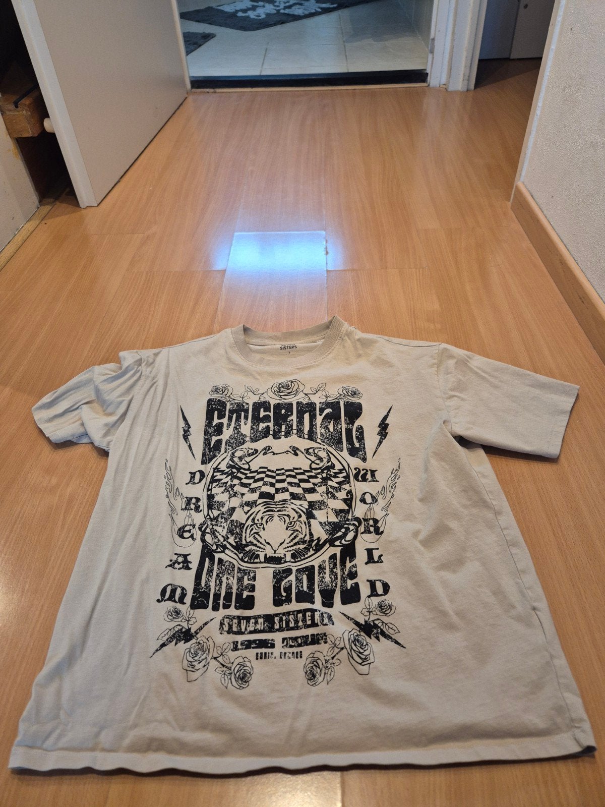 Vintage Rock-vibe T-shirt (Maat S) - +10 Stoerheidspunten, Ophalen of Verzenden, Zo goed als nieuw, Grijs, Korte mouw