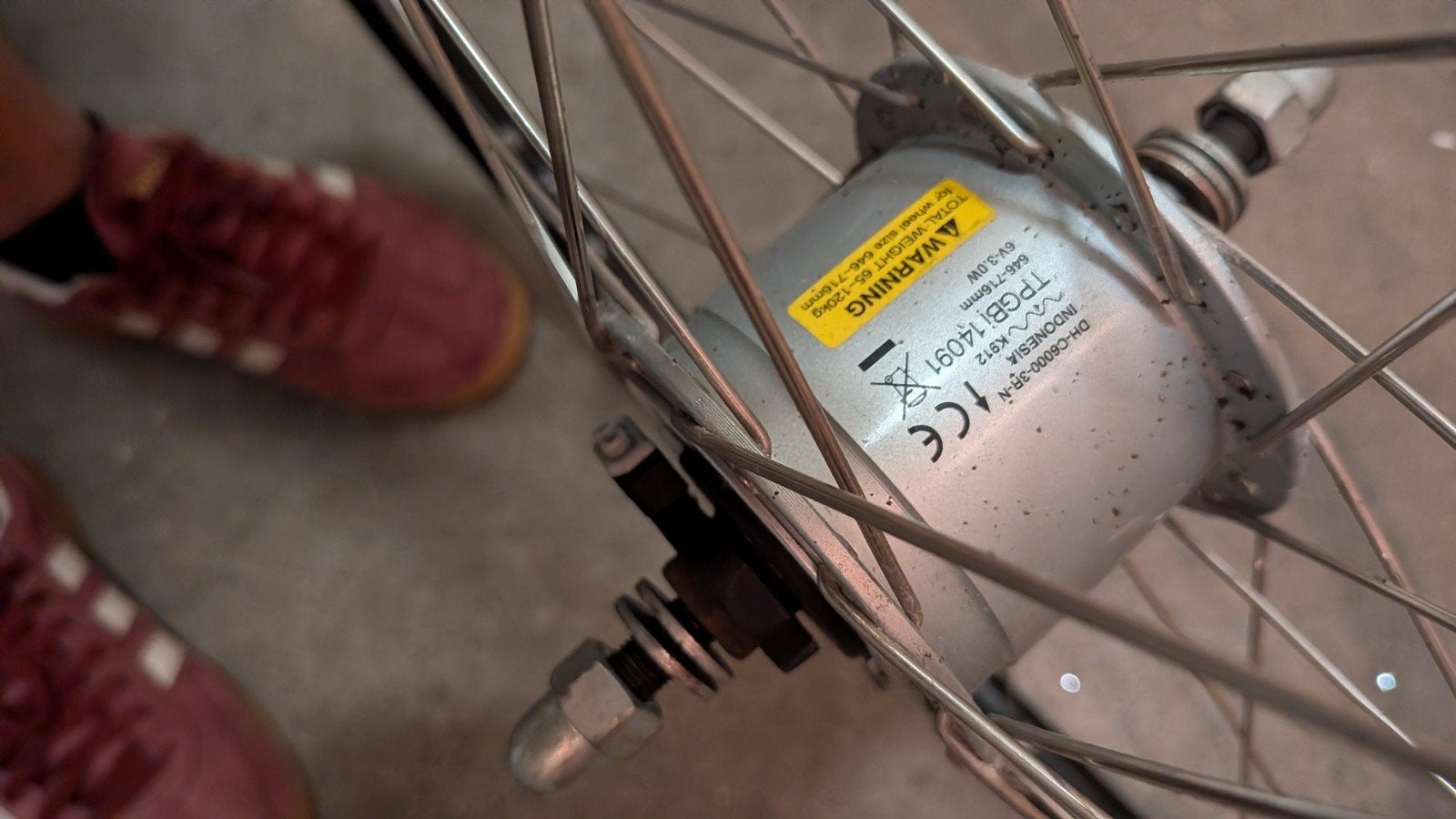 Voorwiel met Shimano Nexus naafdynamo, Elektrische fiets, Zo goed als nieuw, Aluminium, Shimano