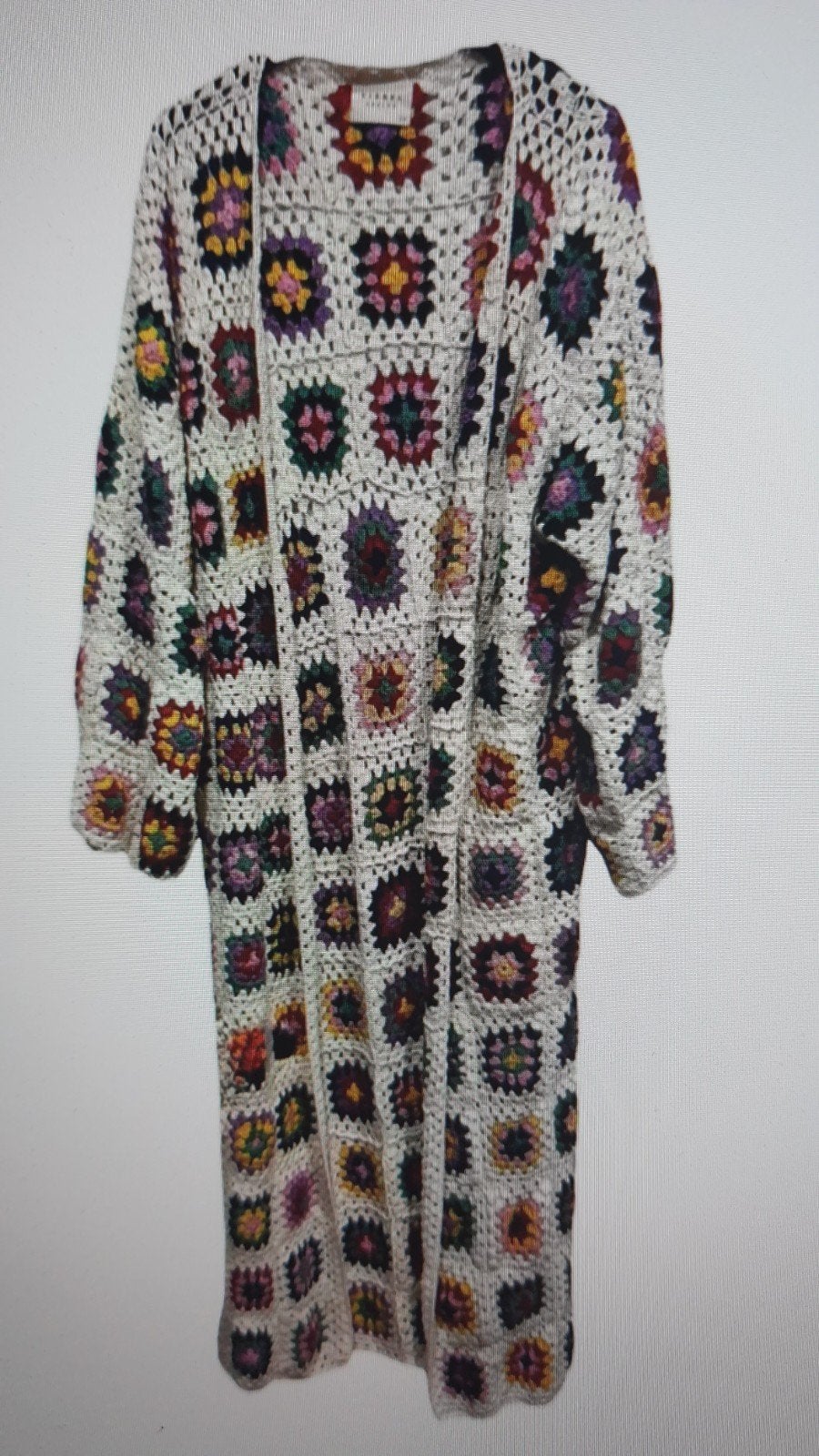 Sissel Edelbo gehaakt lang vest, Maat 38/40 (M), Beige, Zo goed als nieuw, Sissel Edelbo