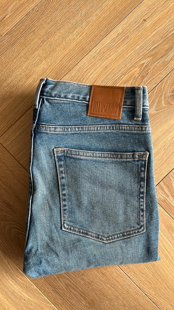 Weekday blauwe spijkerbroek maat 30/30, Ophalen of Verzenden, Zo goed als nieuw, Blauw, W32 (confectie 46) of kleiner
