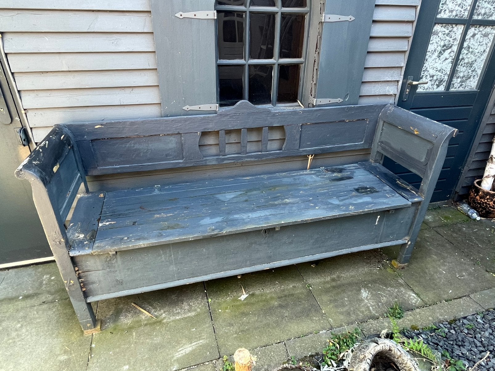 Tuinbank met opbergruimte, Tuin en Terras, Ophalen, Gebruikt, Hout