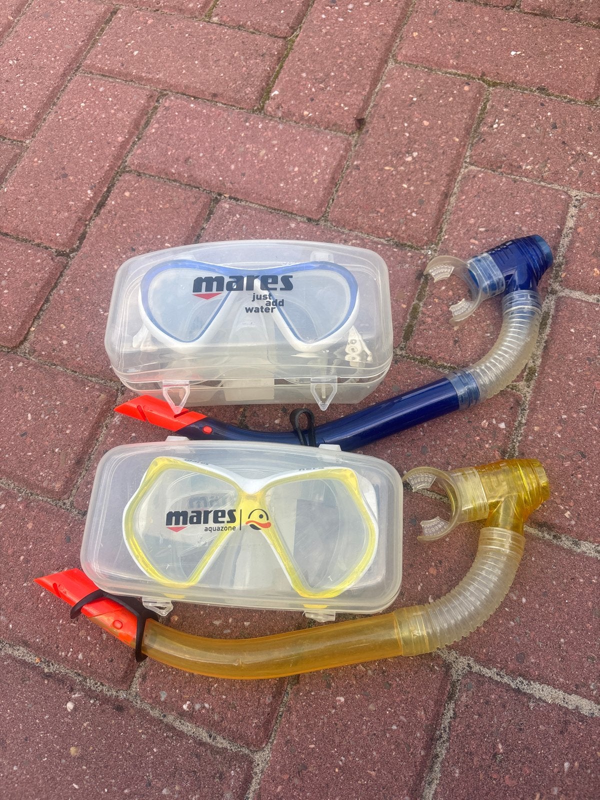 Mares Snorkelsets - Blauw en Geel (2 stuks), Ophalen, Gebruikt, Snorkelset