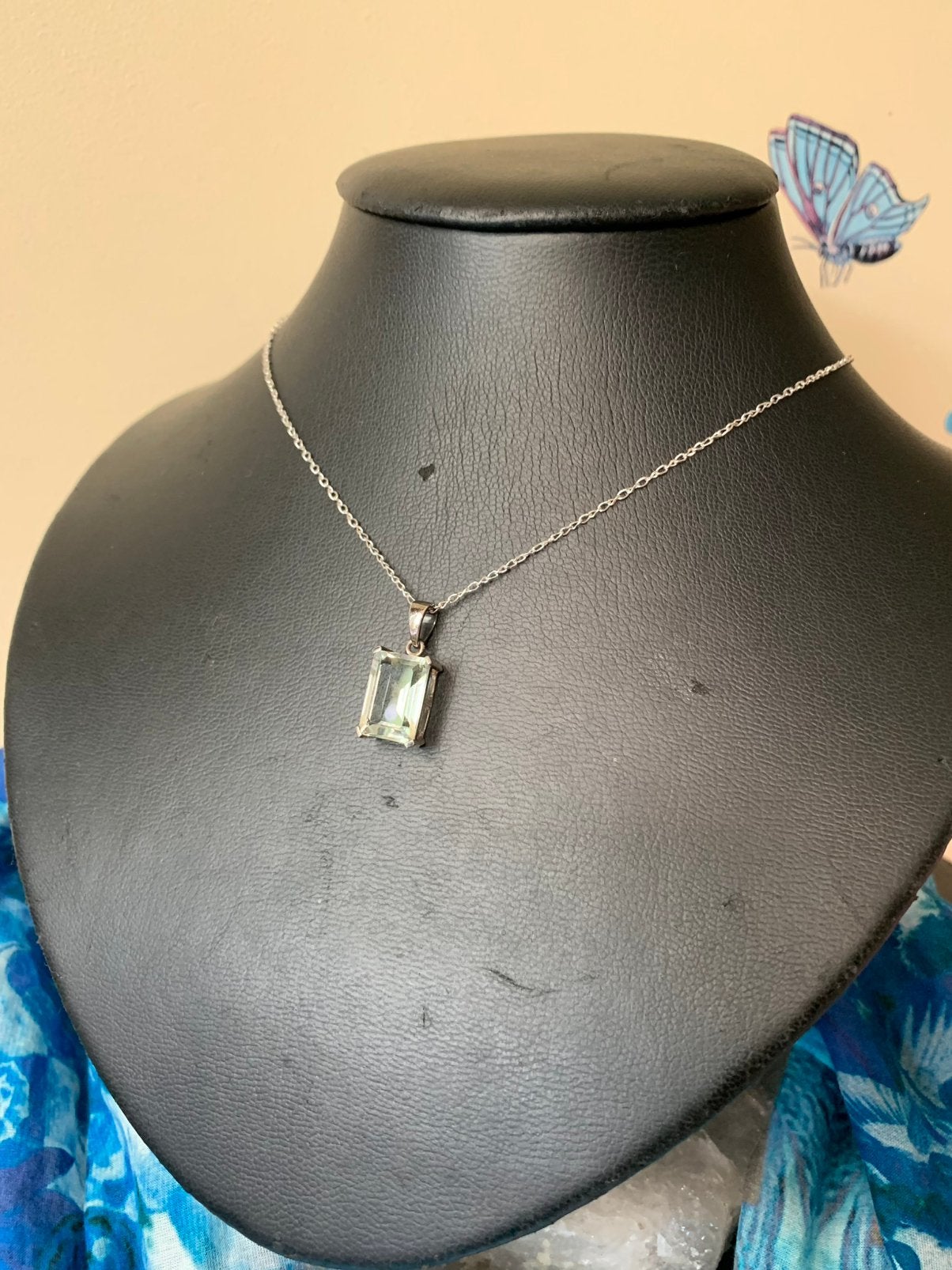 Prasioliet amethist groen hanger beschermt healing sjamaan, Nieuw, Ophalen of Verzenden, Met edelsteen, Groen