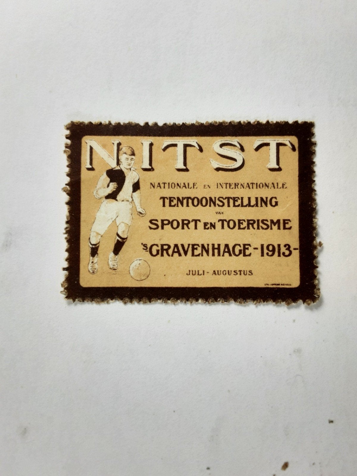 Sluitzegel NITST  tent. sport en toerisme den Haag 1913, Ophalen of Verzenden