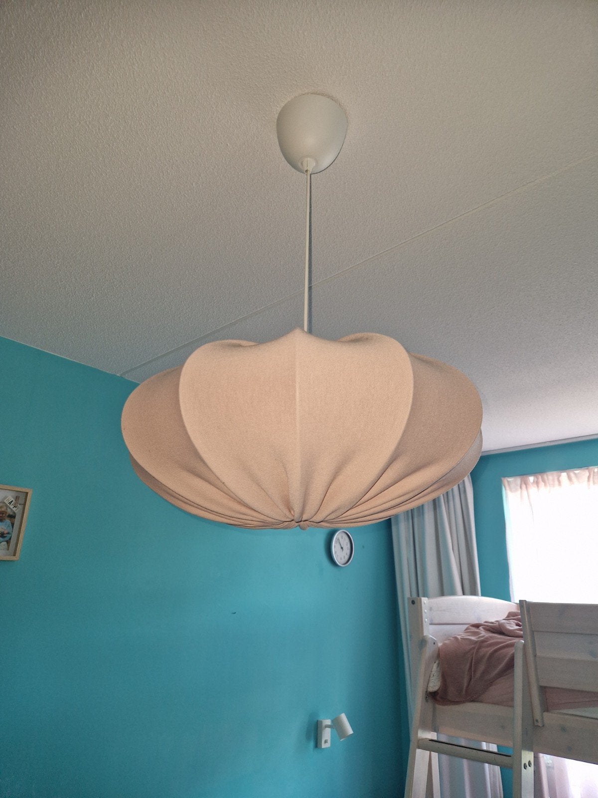 Ikea stoffen hanglamp oud roze - Ø 50 cm, Gebruikt, Modern, Sfeervol, Textiel, E27 (groot)