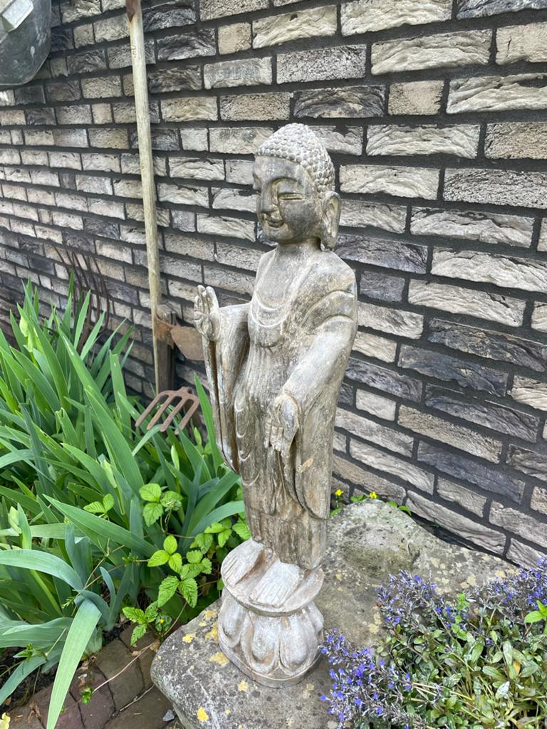 Boeddha beeld van hardsteen - Tuinbeeld, Ophalen, Gebruikt